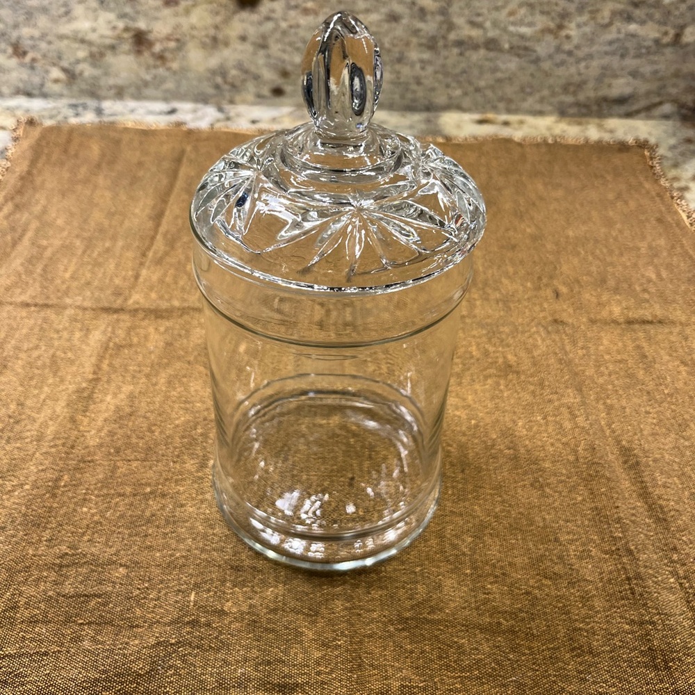 Candy Jar with Lid - Vintage! Clear Glass, unmarked